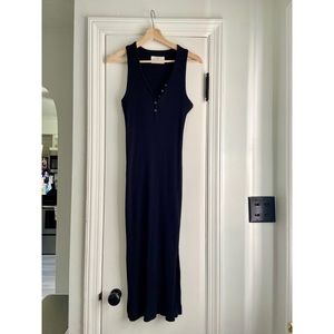 Banana Republic sleeveless black ribbed dress size Medium